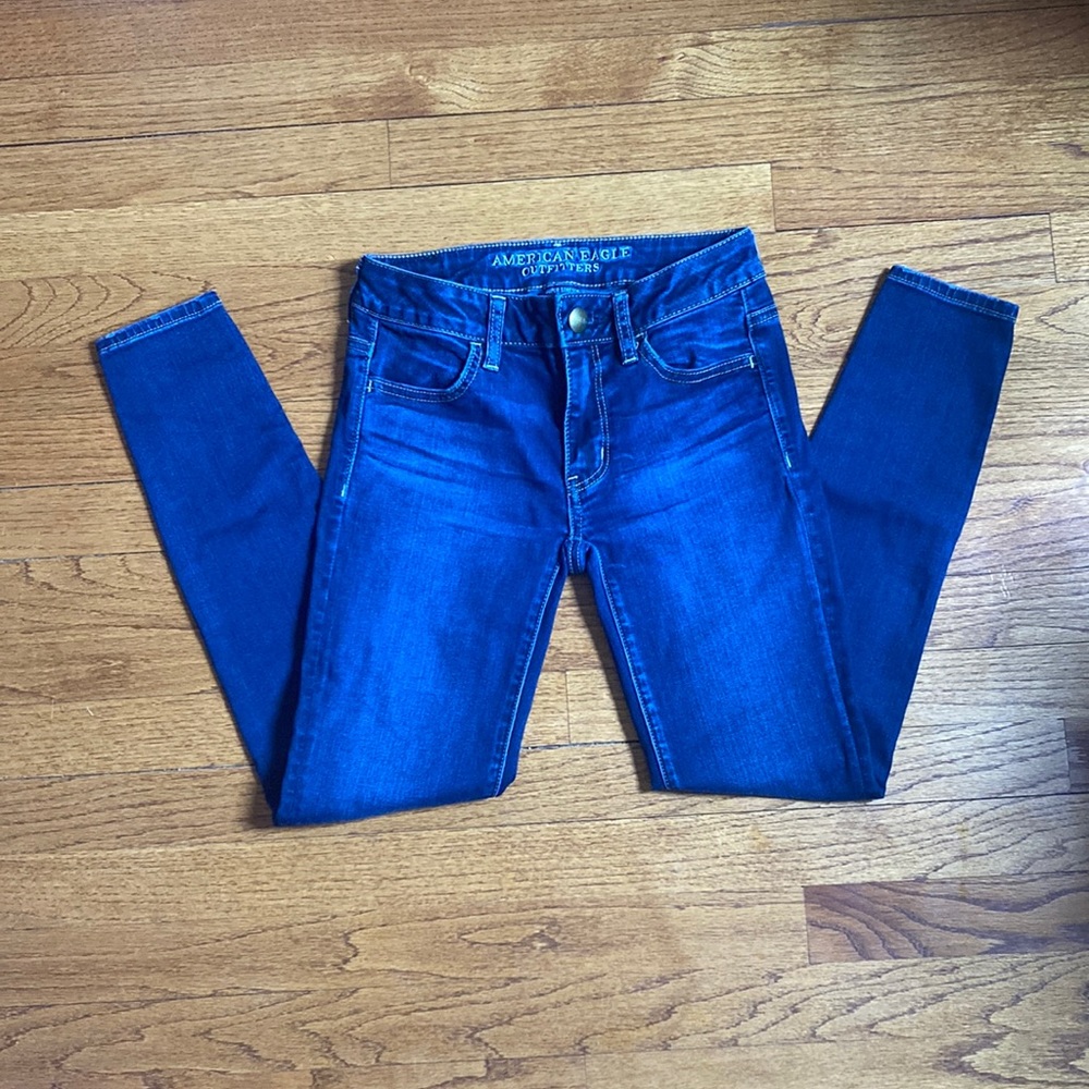 American Eagle Outfitters blue jeggings size 0.